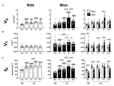 Mice and Rats Display Different Ventilatory, Hematological, and Metabolic Features of Acclimatization to Hypoxia